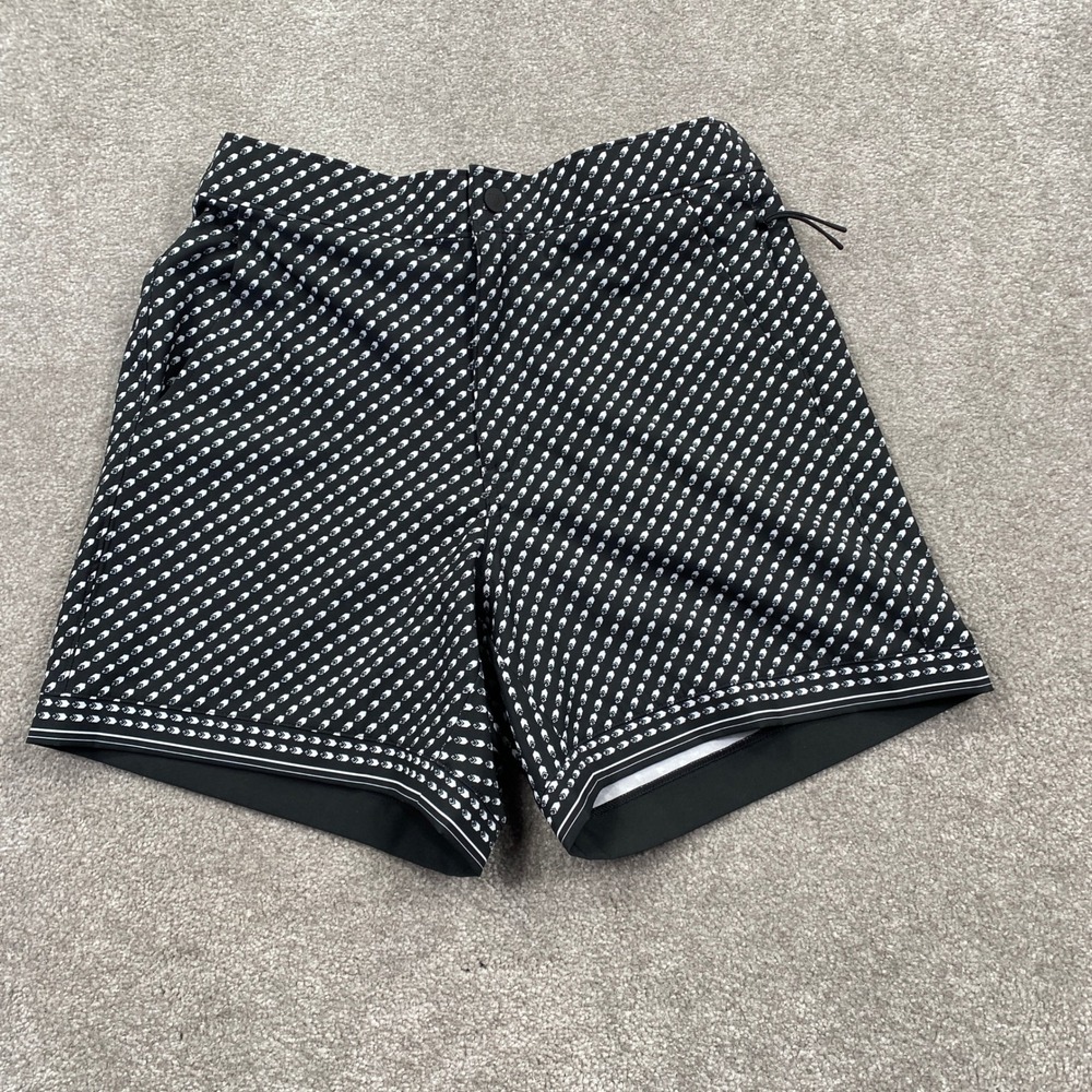 VRST Mens 6" Resort Short Pure Black Print Relaxed Fit Performance MAX251107PB S